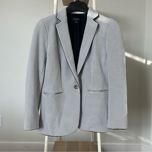Ann Taylor Striped Blazer with Pipping detail
